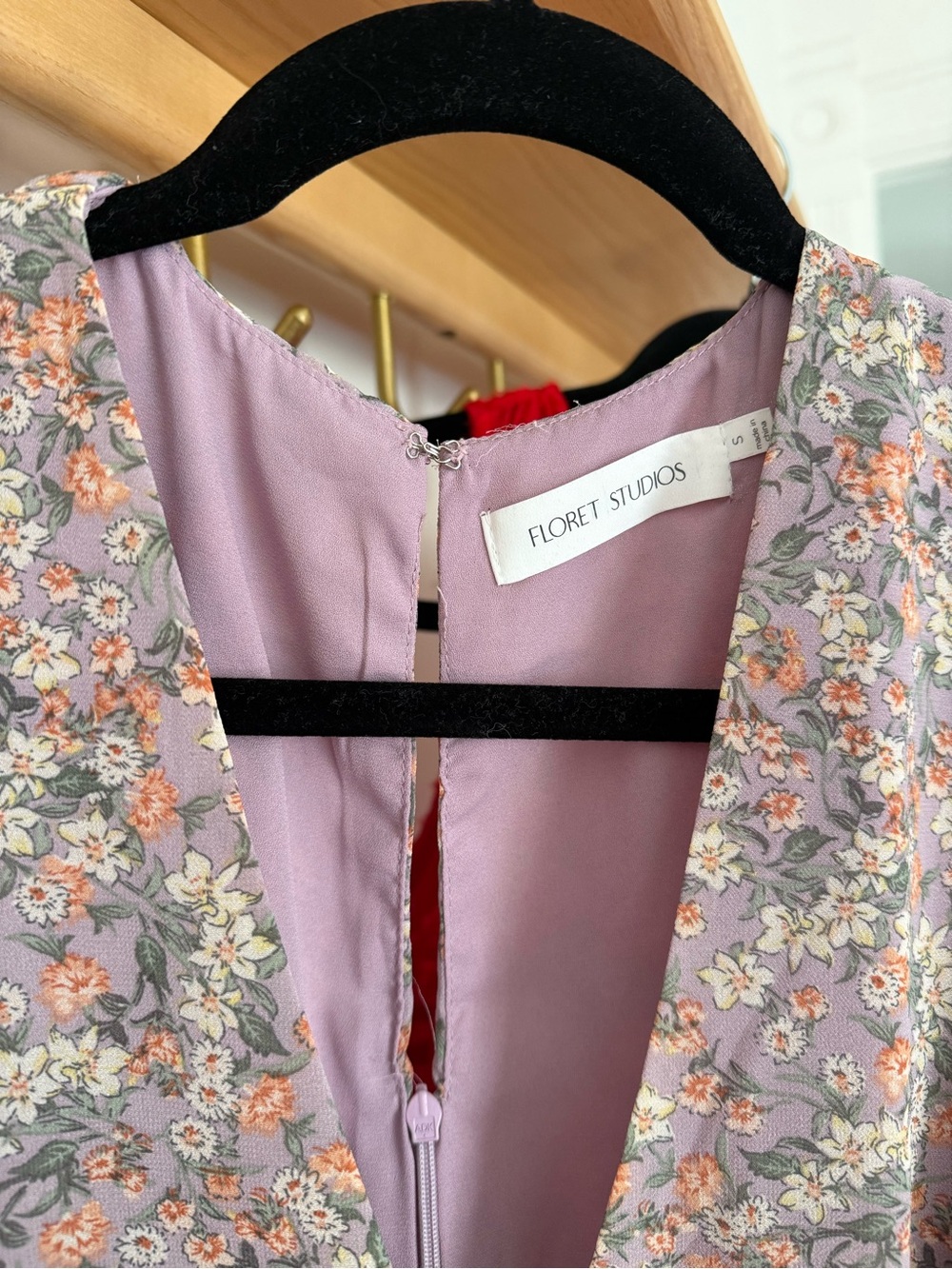Floret Studios Lilac Floral V-Neck Dress
